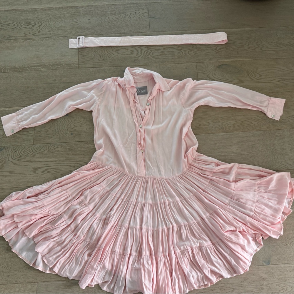 E’tre baby pink dress with removable belt size m